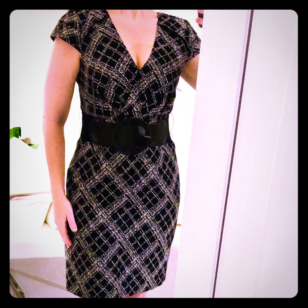 Black & White Antonio Melani Belted Dress